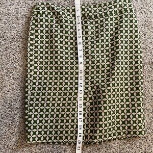 LOFT women's skirt, green and white, size 4
